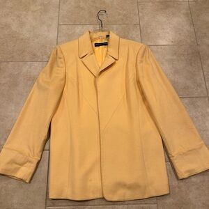 Dana Buchman Light Yellow Women's Blazer 100% Cashmere